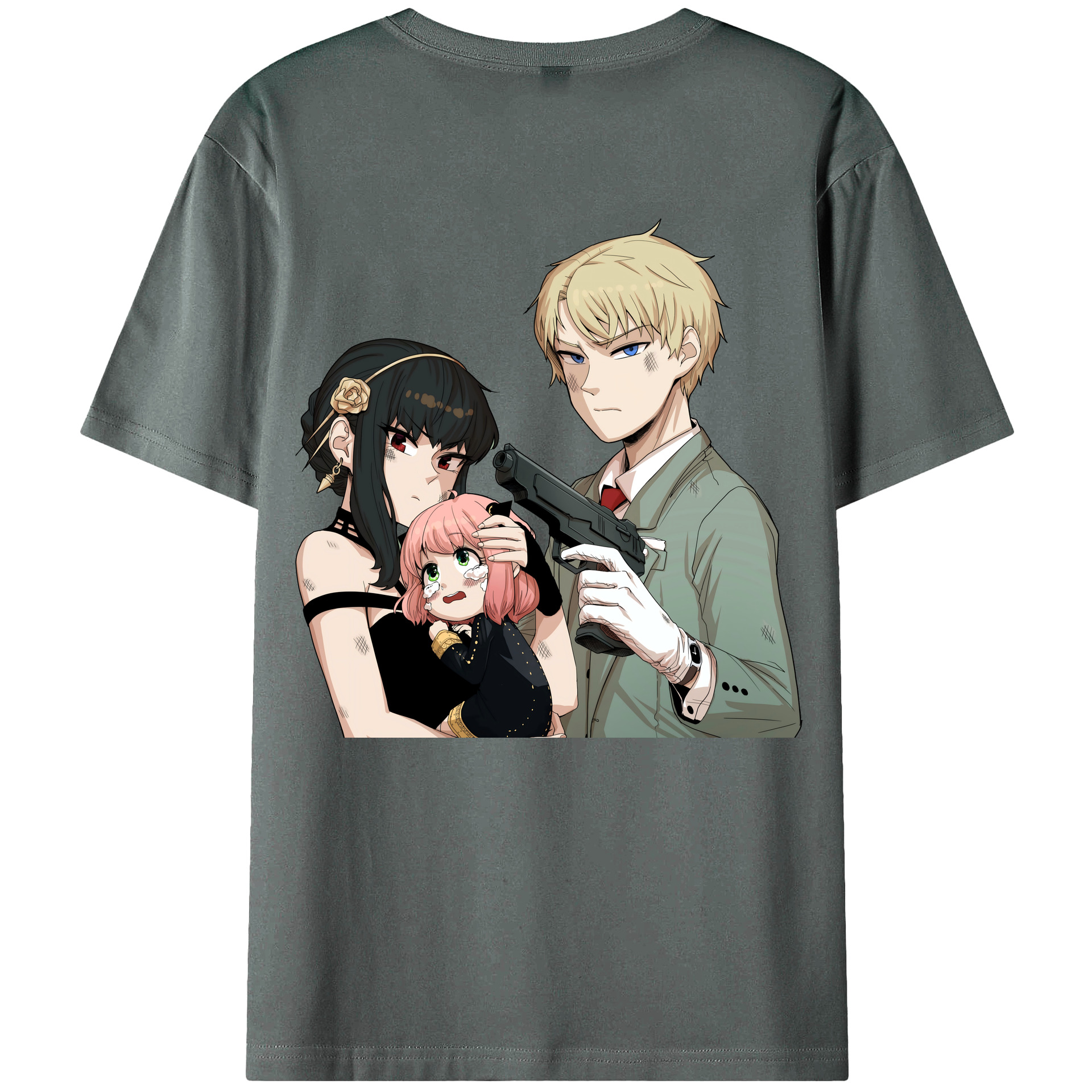 （画像用） SPY×FAMILY间谍家家酒 綿100％ メンズ半袖Tシャツ（バックプリント） 通気性